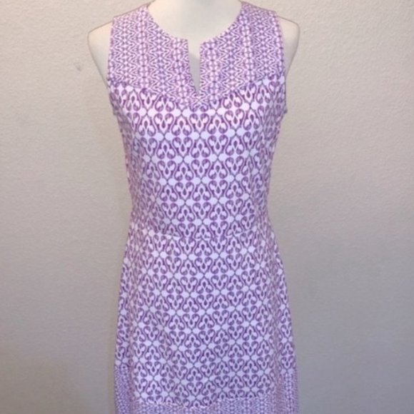 J. McLaughlin Lavender and White Patterned Mini Dress - Picture 2 of 8